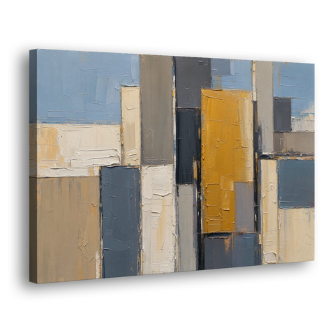 Corporate Office Wall Art of an Ochre Facade - Canvas Wall Art - Side