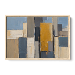 Corporate Office Wall Art of an Ochre Facade - Oak Framed Canvas Wall Art - Front