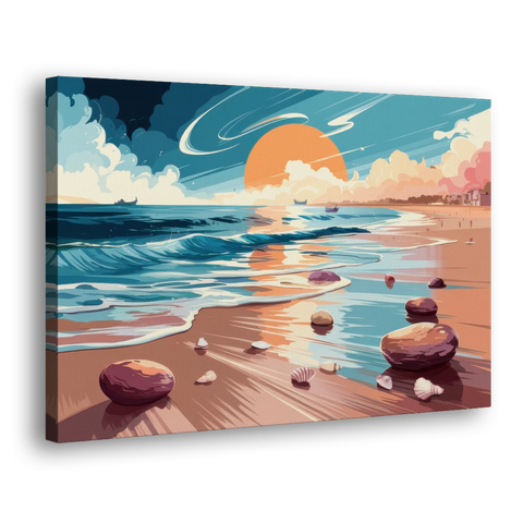 Corpus Christi Beach Sunset - Canvas Wall Art - Side