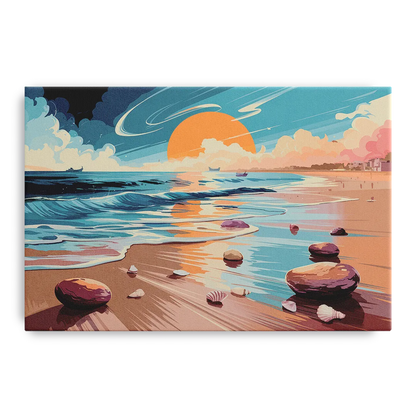 Corpus Christi Beach Sunset Front - Canvas Wall Art