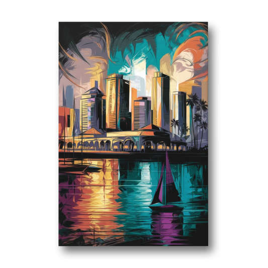 Corpus Christi Downtown Scene - Canvas Wall Art - Front
