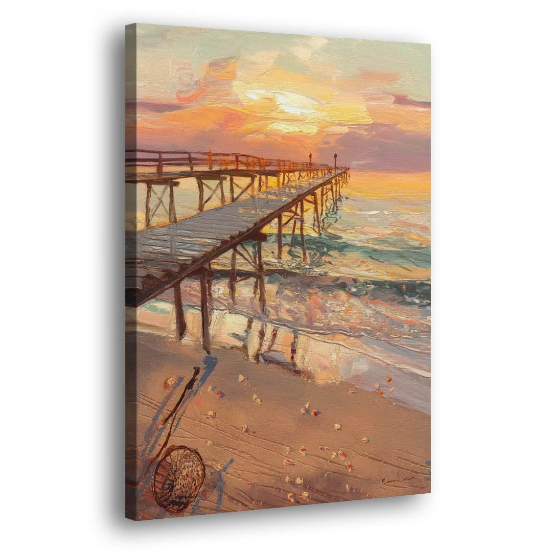 Corpus Christi Fishing Pier Side - Canvas Wall Art