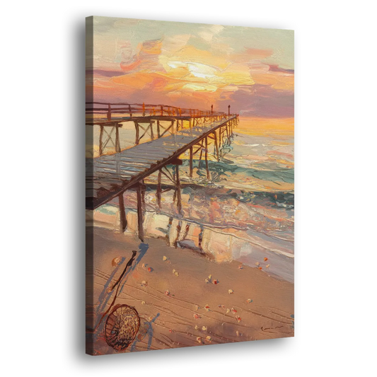 Corpus Christi Fishing Pier Side - Canvas Wall Art