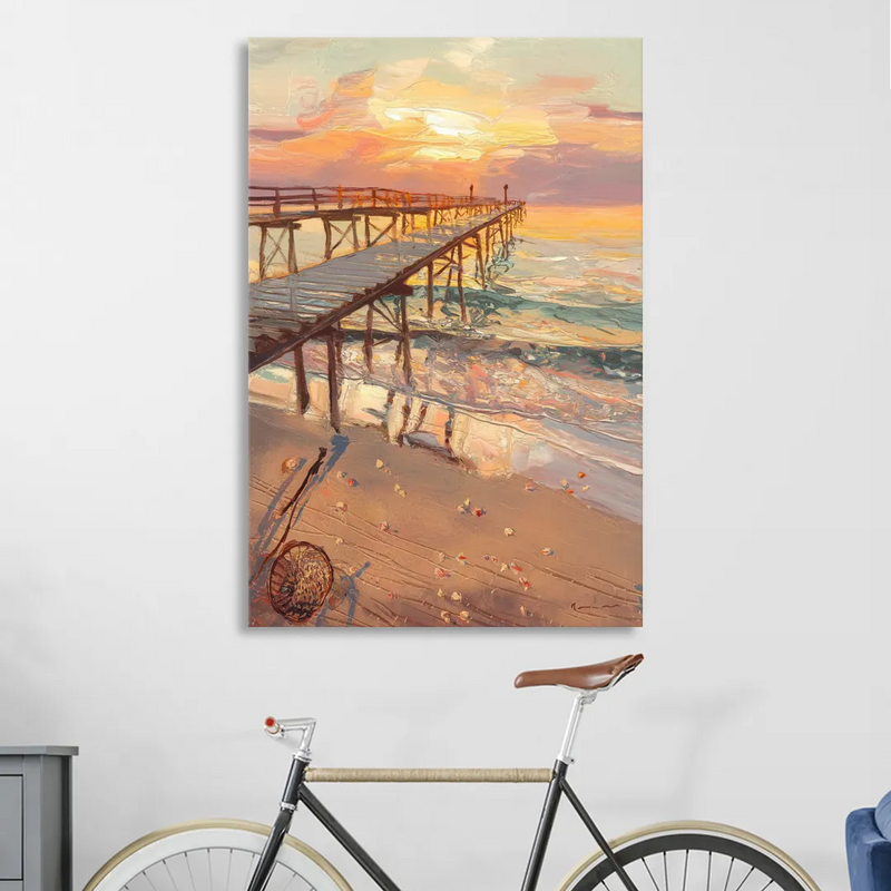 Corpus Christi Fishing Pier Sitting Room - Canvas Wall Art