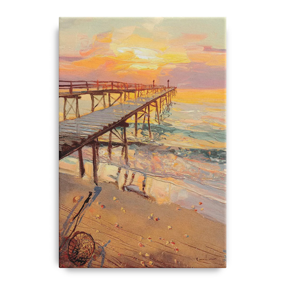 Corpus Christi Fishing Pier Front - Canvas Wall Art