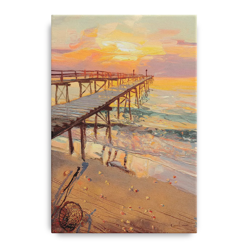Corpus Christi Fishing Pier Front - Canvas Wall Art