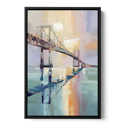 Corpus Christi Harbor Bridge Front - Black Canvas Wall Art