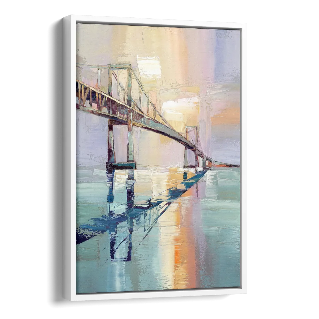 Corpus Christi Harbor Bridge Side - White Canvas Wall Art