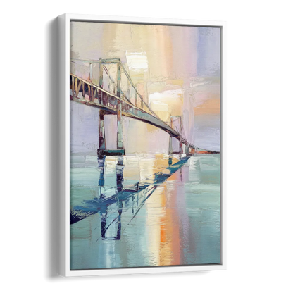 Corpus Christi Harbor Bridge Side - White Canvas Wall Art