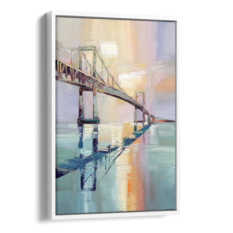 Corpus Christi Harbor Bridge Side - White Canvas Wall Art
