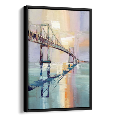 Corpus Christi Harbor Bridge Side - Black Canvas Wall Art