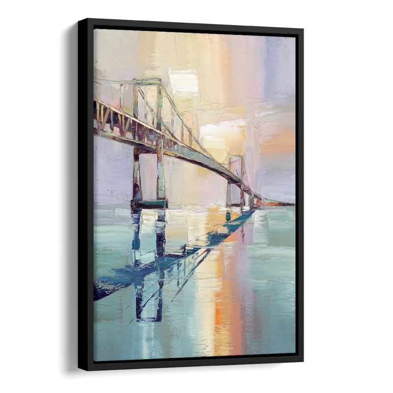 Corpus Christi Harbor Bridge Side - Black Canvas Wall Art