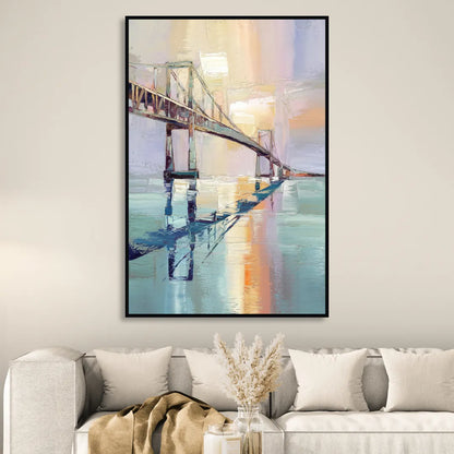 Corpus Christi Harbor Bridge Sitting Room - Black Canvas Wall Art