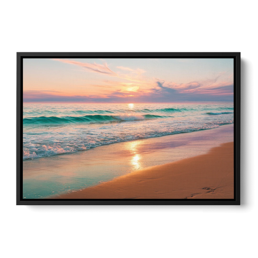 Corpus Christi Padre Island - Black Framed Canvas Wall Art - Front