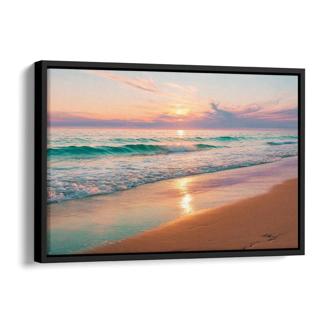 Corpus Christi Padre Island Side - Black Canvas Wall Art