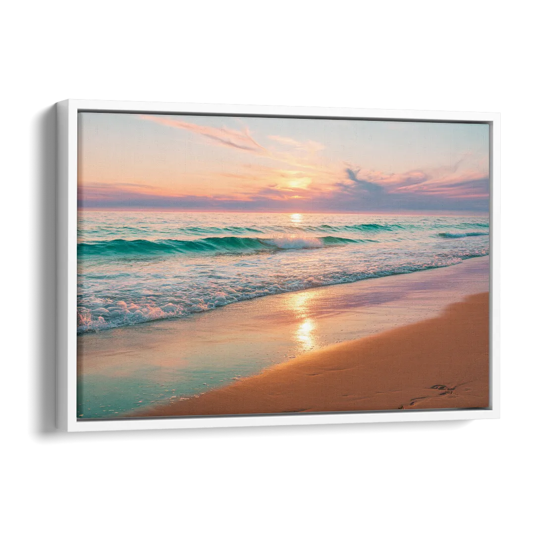 Corpus Christi Padre Island Side - White Canvas Wall Art