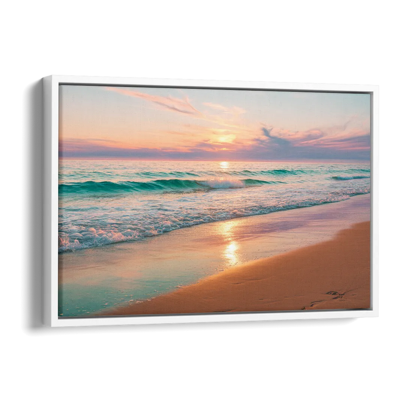 Corpus Christi Padre Island Side - White Canvas Wall Art