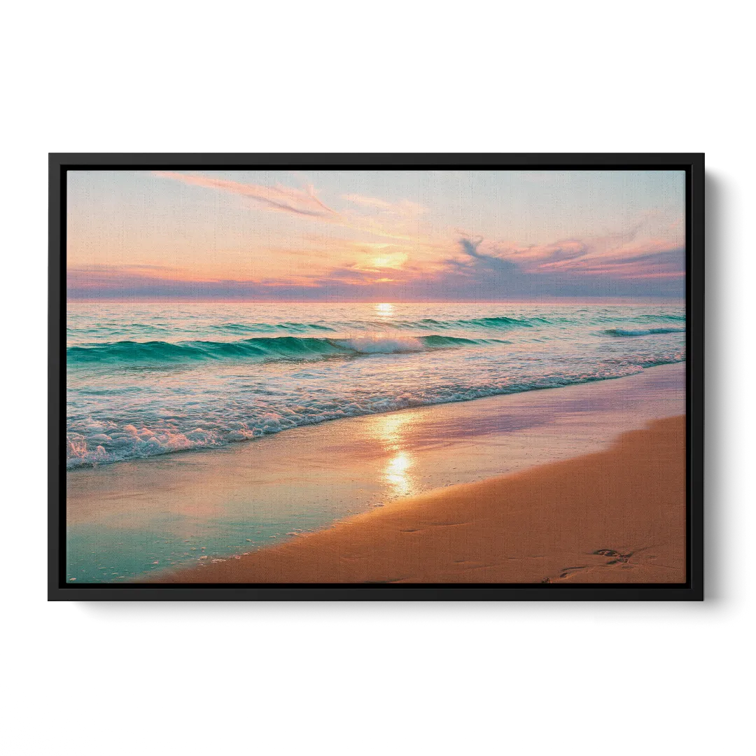 Corpus Christi Padre Island Front - Black Canvas Wall Art