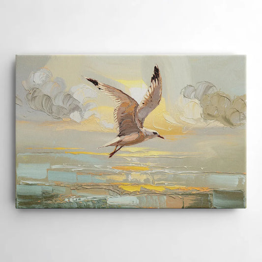 Corpus Christi Seagulls In Flight - Canvas Wall Art