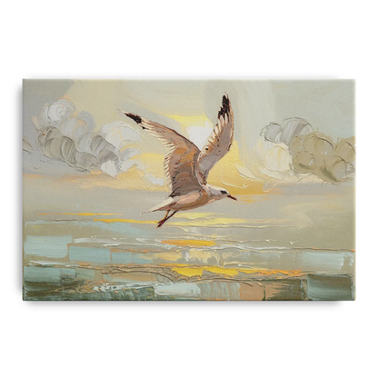 Corpus Christi Seagulls In Flight Front - Canvas Wall Art