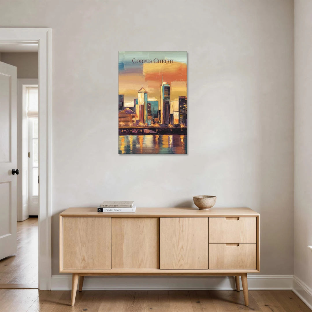 Corpus Christi Skyline View - Canvas Wall Art - Coffee Table - 24x36