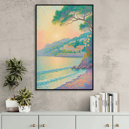 Cote d'Azur Bliss Sitting Room - Black Canvas Wall Art