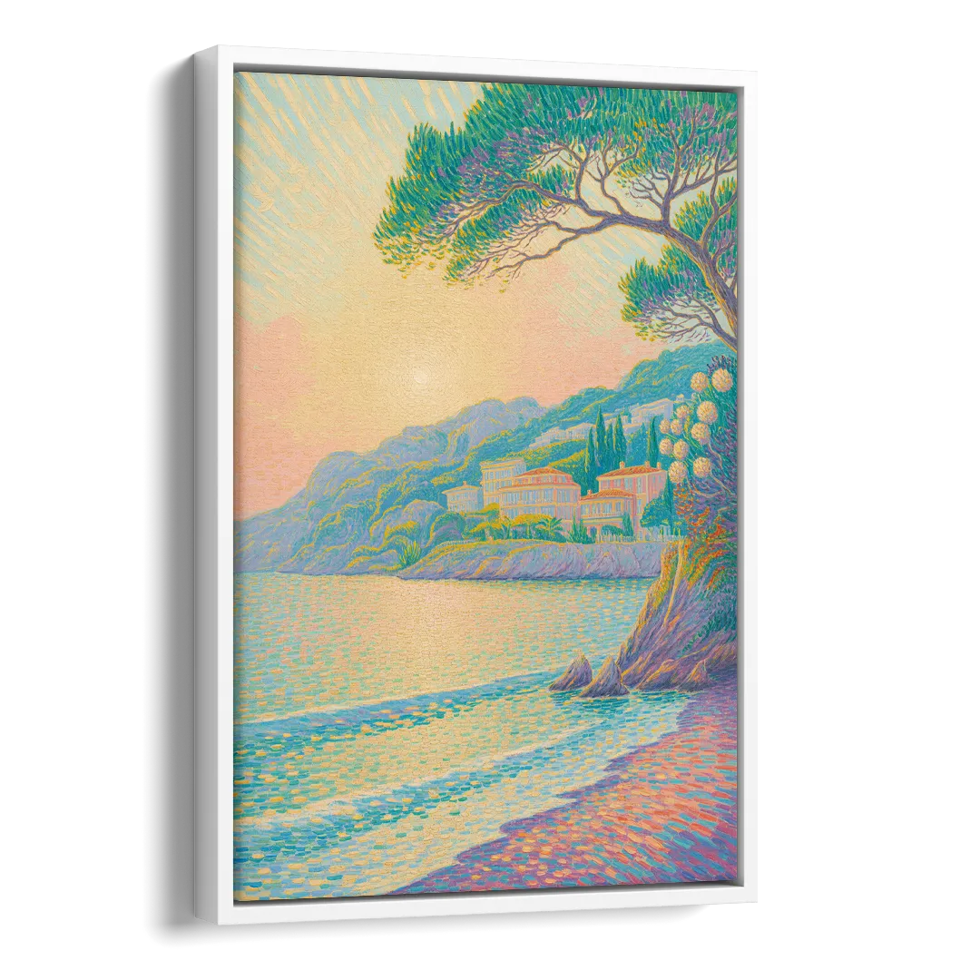 Cote d'Azur Bliss Side - White Canvas Wall Art