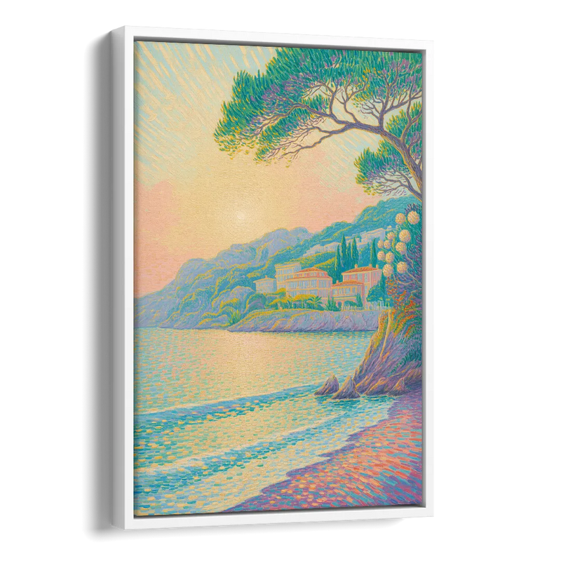 Cote d'Azur Bliss Side - White Canvas Wall Art