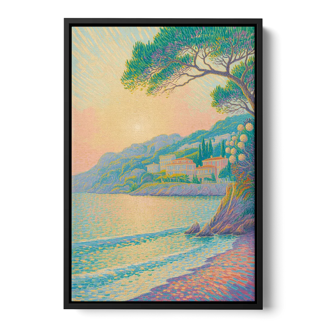 Cote d'Azur Bliss Front - Black Canvas Wall Art