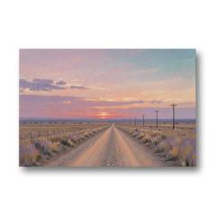 Country Road Wall Art at Prairie Twilight - Canvas Wall Art - Front
