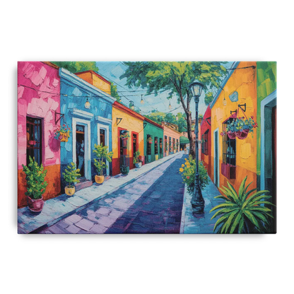 Coyoacán Colorful Streets Front - Canvas Wall Art