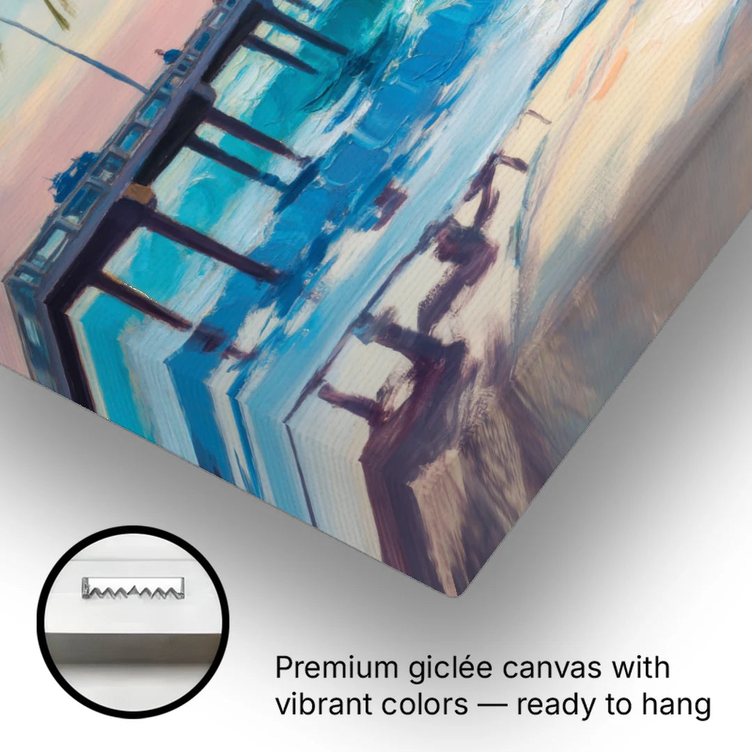Cozumel Pier Sunrise - Canvas Wall Art - Gallery Wrap Corner