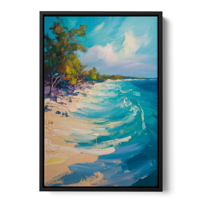 Cozumel Turquoise Coast Front - Black Canvas Wall Art