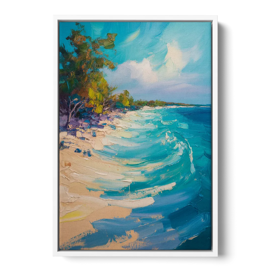 Cozumel Turquoise Coast Front - White Canvas Wall Art