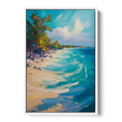Cozumel Turquoise Coast Front - White Canvas Wall Art