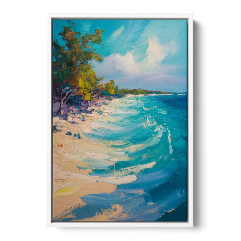 Cozumel Turquoise Coast Front - White Canvas Wall Art