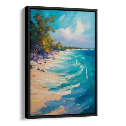 Cozumel Turquoise Coast Side - Black Canvas Wall Art