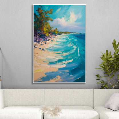 Cozumel Turquoise Coast Sitting Room - White Canvas Wall Art