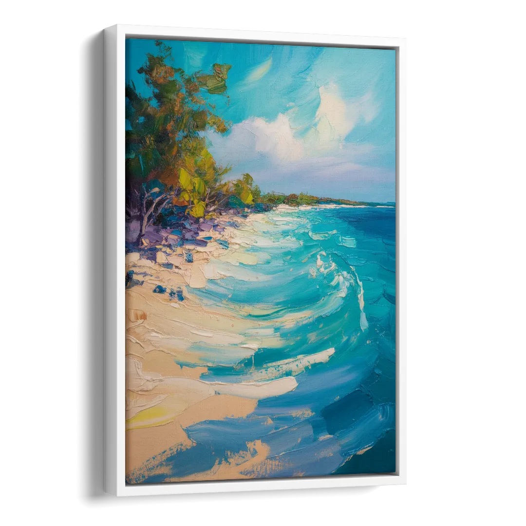 Cozumel Turquoise Coast Side - White Canvas Wall Art