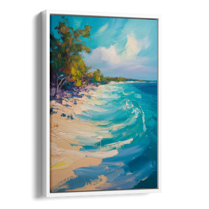 Cozumel Turquoise Coast Side - White Canvas Wall Art