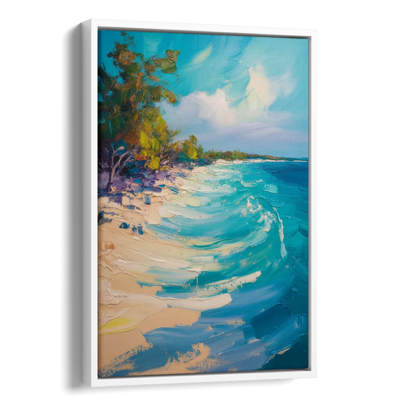 Cozumel Turquoise Coast Side - White Canvas Wall Art