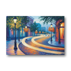 Crescent Street Lights - Canvas Wall Art - Front
