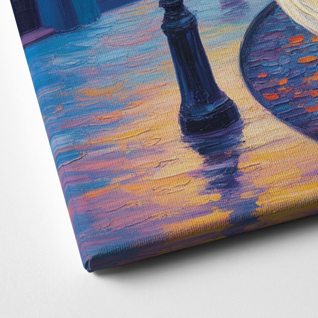 Crescent Street Lights Canvas Close Up