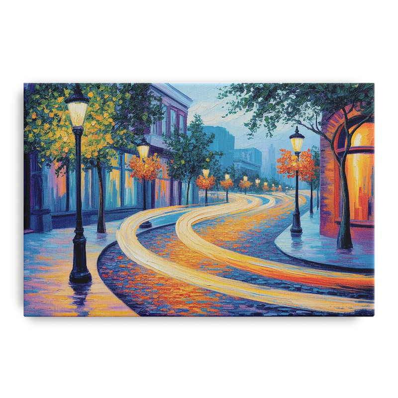 Crescent Street Lights Front - Canvas Wall Art