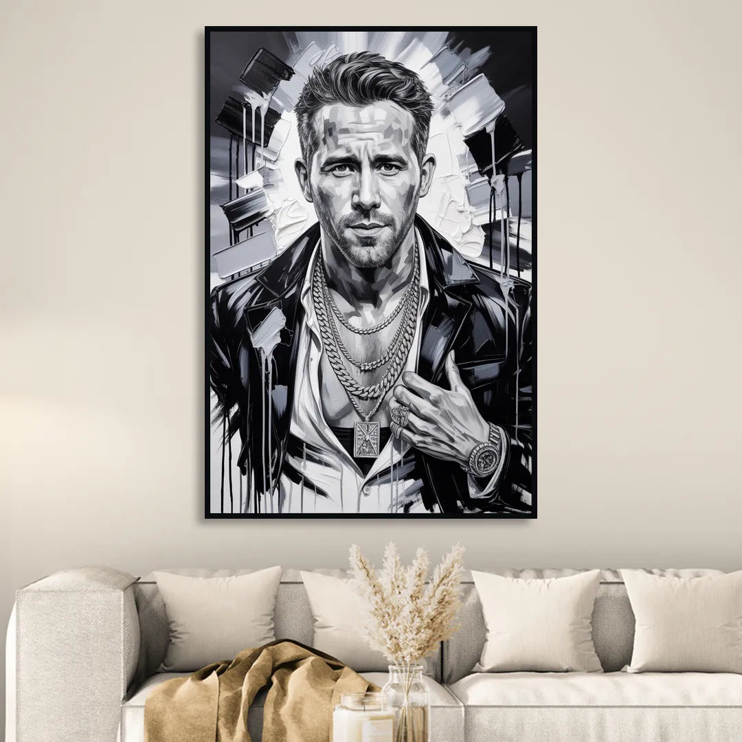 Crimson Charm Sitting Room - Black Canvas Wall Art