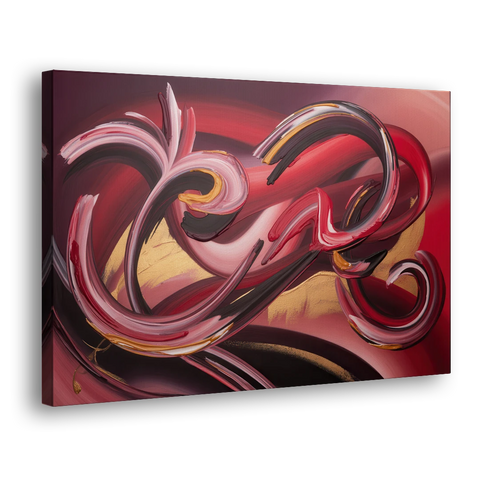 Crimson Whirlwind Red Abstract - Canvas Wall Art - Side