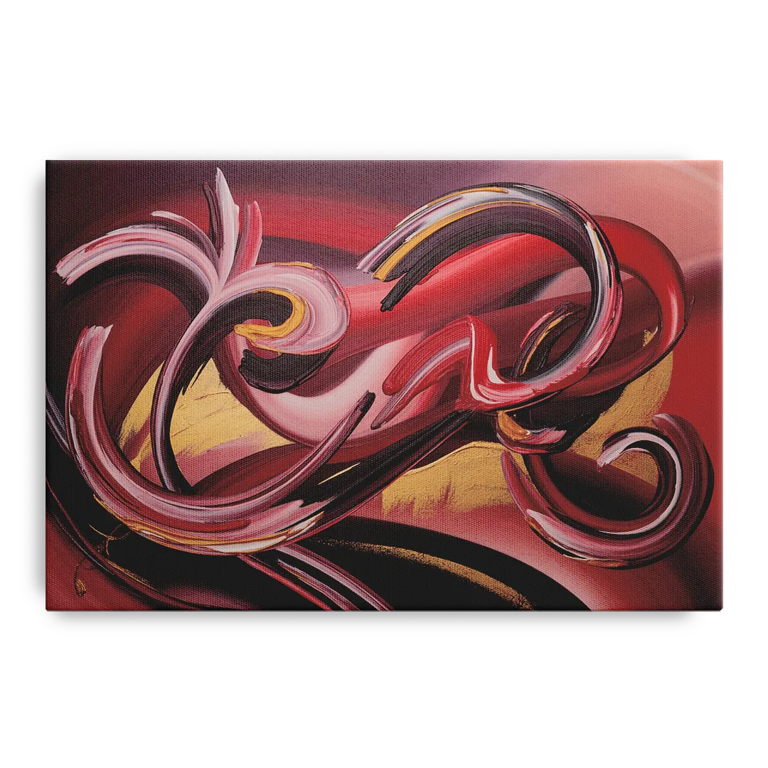Crimson Whirlwind Red Abstract - Canvas Wall Art