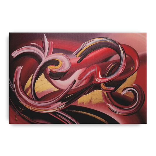 Crimson Whirlwind Red Abstract - Canvas Wall Art