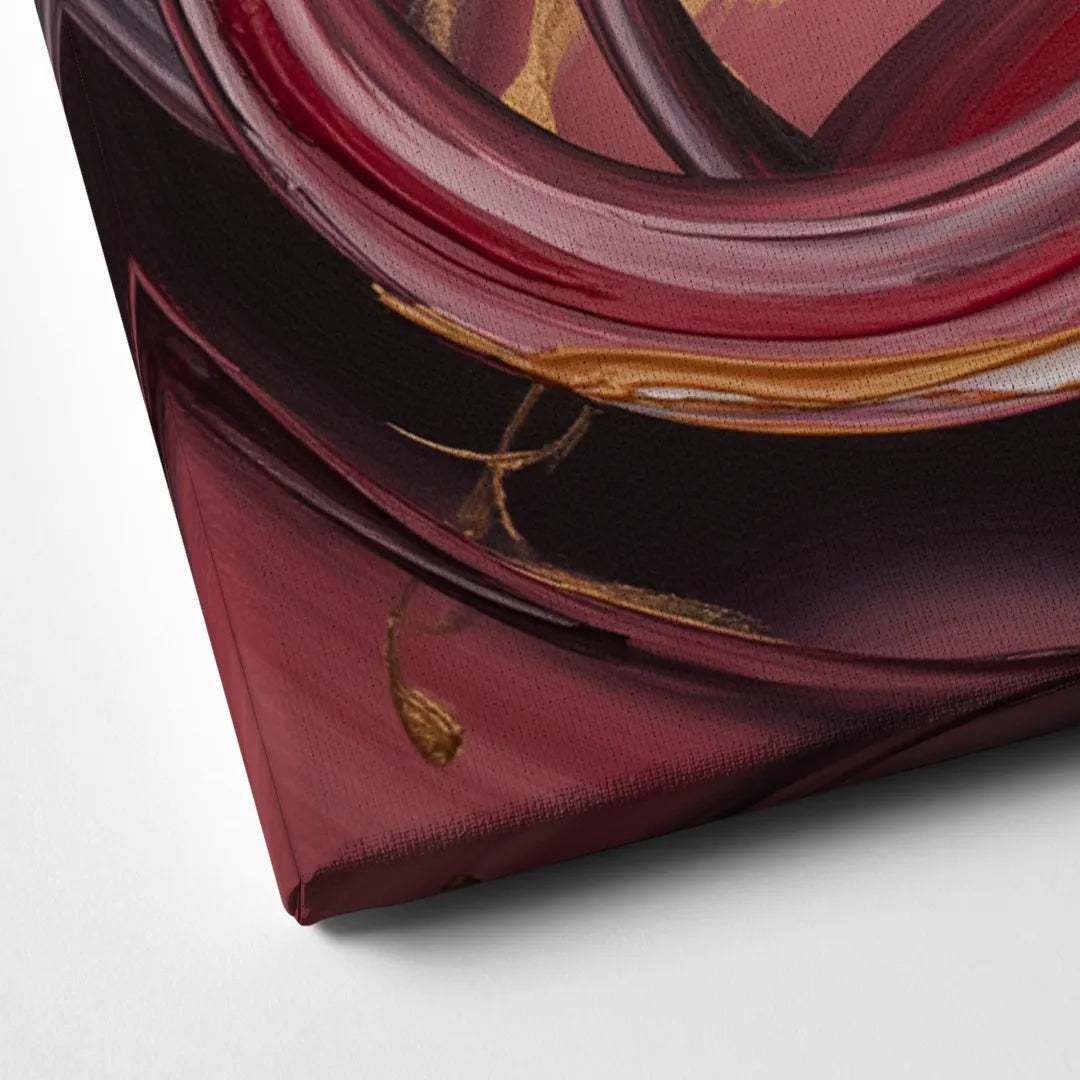 Crimson Whirlwind Red Abstract Canvas Close Up