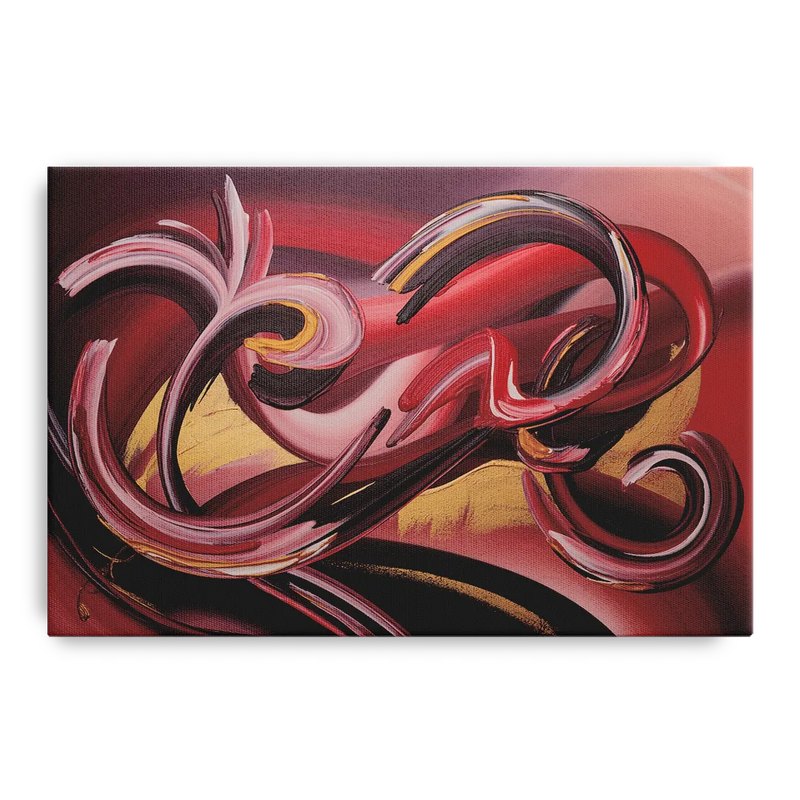 Crimson Whirlwind Red Abstract Front - Canvas Wall Art